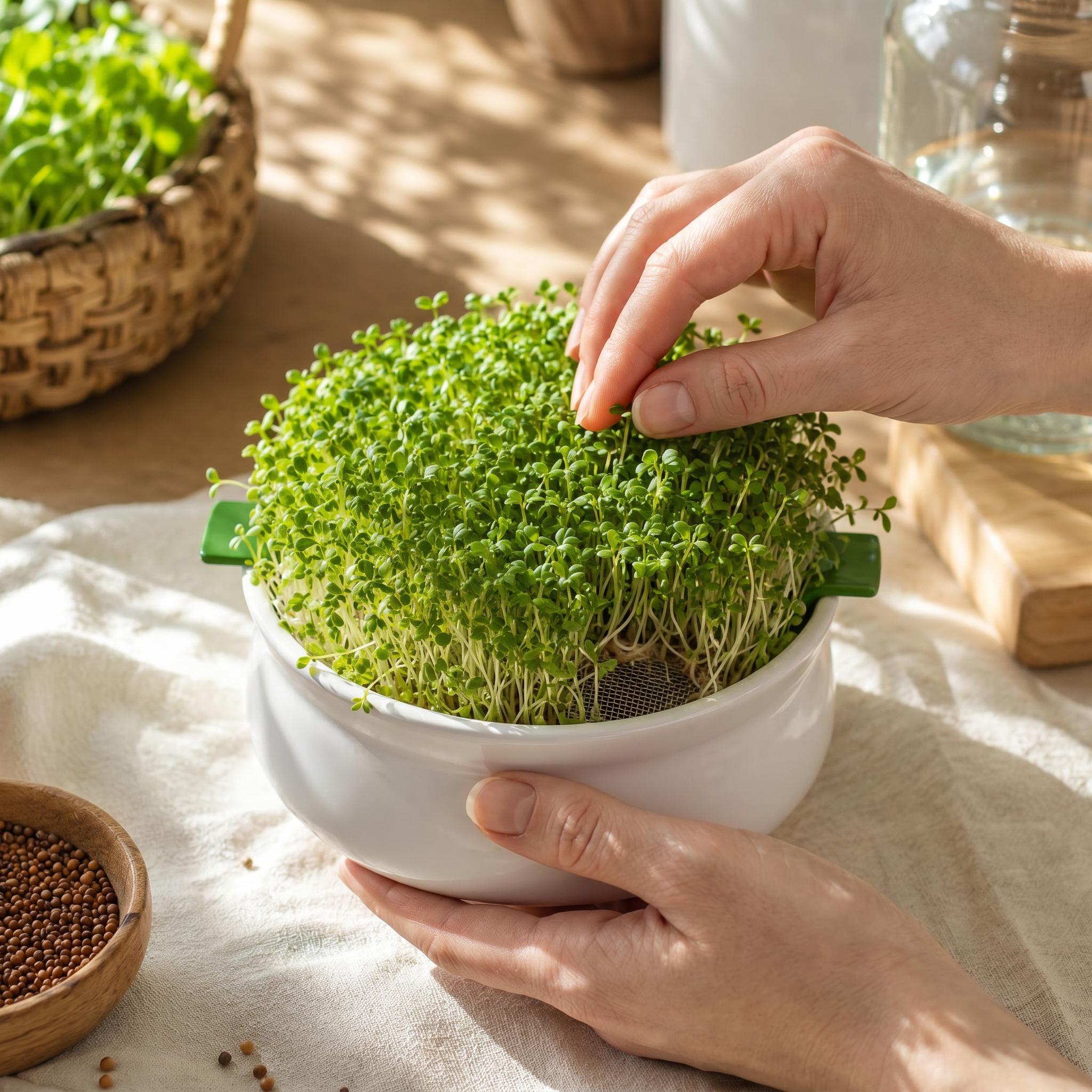Vas din ceramică cu sită fină Germline pentru germinarea optimă a semințelor mucilaginoase: chia, busuioc, rucola 2