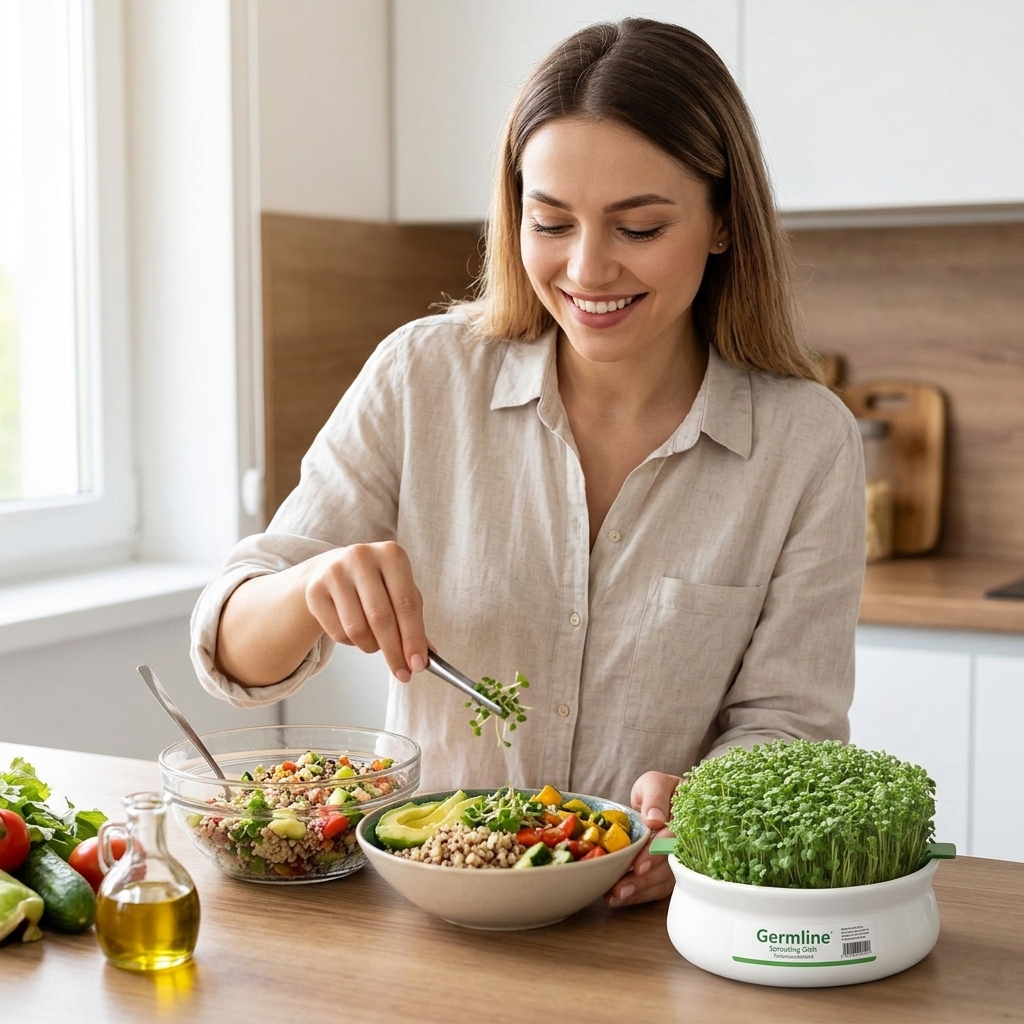 Vas din ceramică cu sită fină Germline pentru germinarea optimă a semințelor mucilaginoase: chia, busuioc, rucola 3