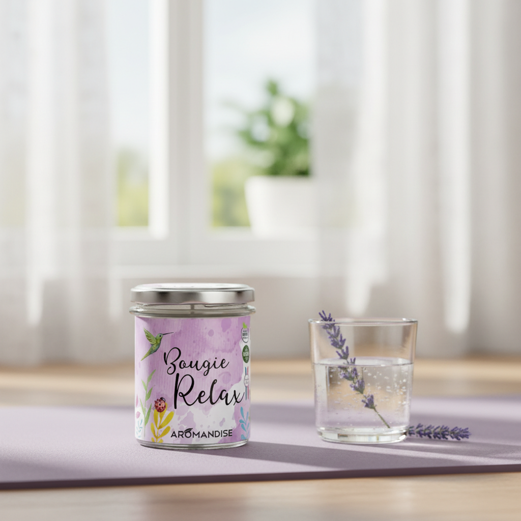Lumânare Parfumată Naturală Relax din Ceară de Soia cu Lavandă și Portocală - Aromandise, 150g
