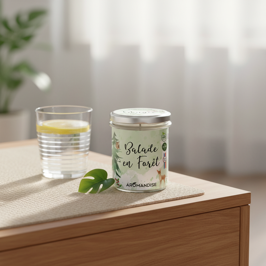 Lumânare Parfumată Naturală din Soia Aromandise: Pin și Eucalipt - "Plimbare în Pădure" (150g) 2