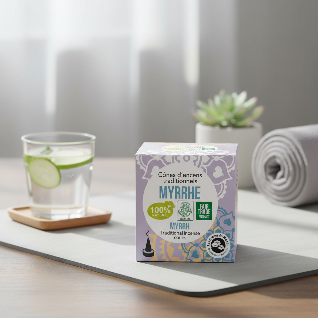Conuri Parfumate Naturale din Smirnă Indiană Aromandise - 12 Bucăți cu Suport Inclus 2
