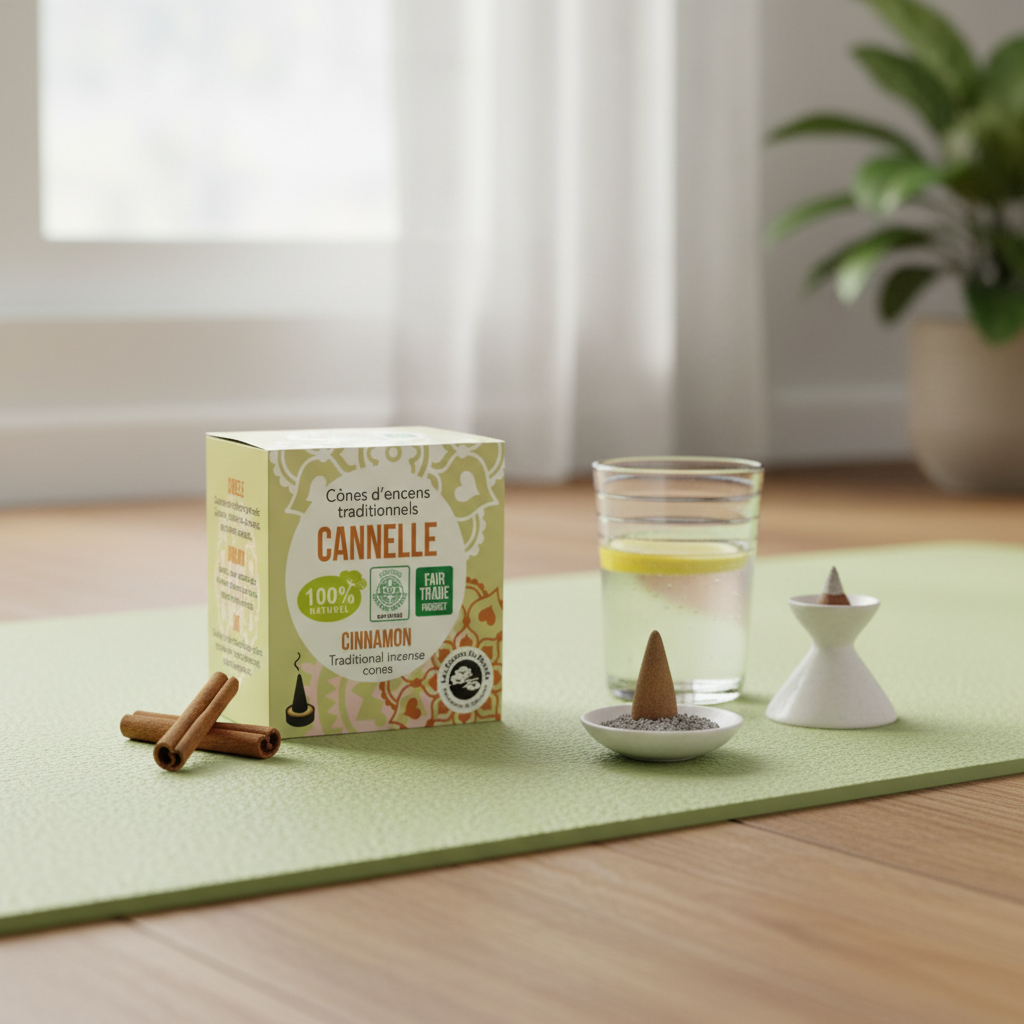 Conuri Parfumate Naturale cu Scorțișoară Aromandise - Aromaterapie Indiană Tradițională, 12 Bucăți cu Suport Inclus 2
