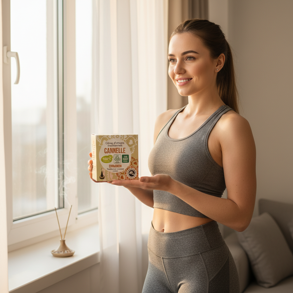 Conuri Parfumate Naturale cu Scorțișoară Aromandise - Aromaterapie Indiană Tradițională, 12 Bucăți cu Suport Inclus 3