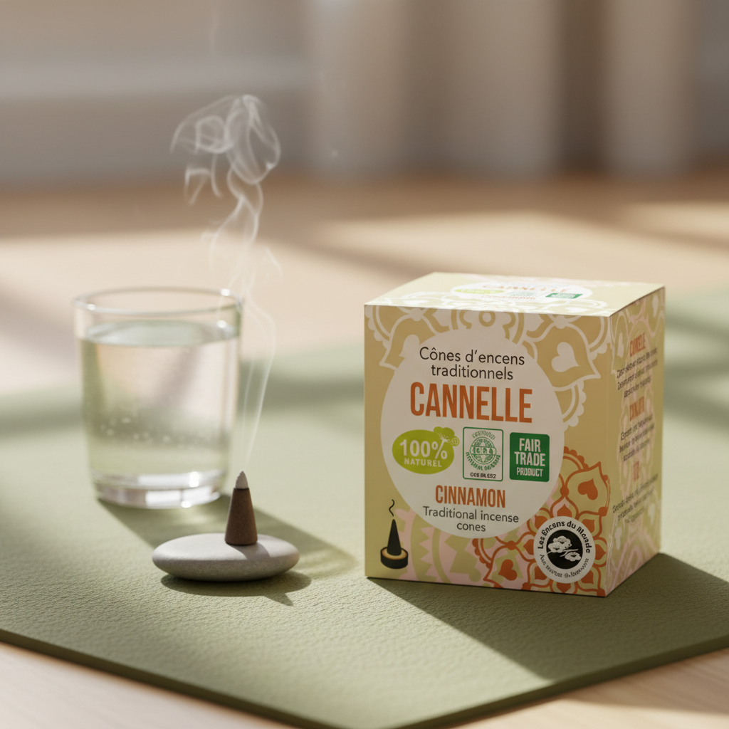 Conuri Parfumate Naturale cu Scorțișoară Aromandise - Aromaterapie Indiană Tradițională, 12 Bucăți cu Suport Inclus