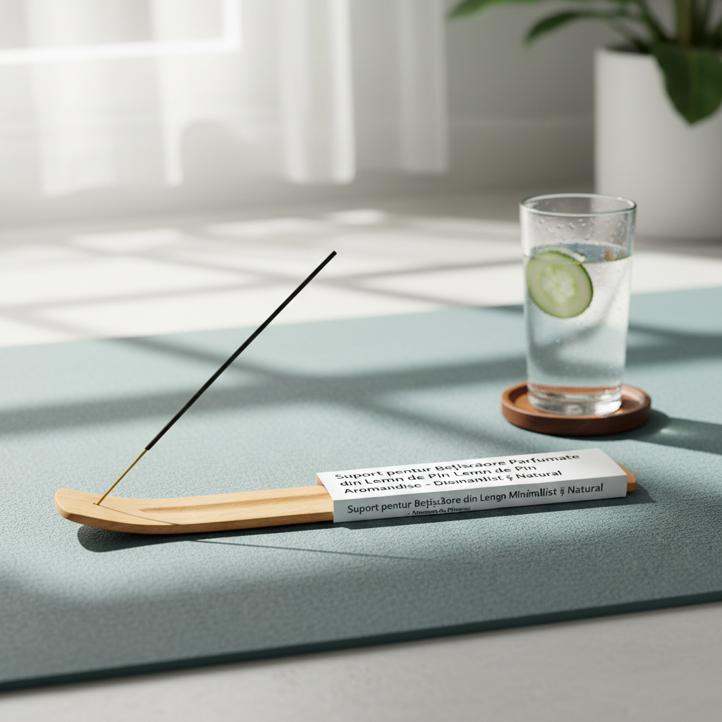 Suport pentru Bețișoare Parfumate din Lemn de Pin Aromandise - Design Minimalist și Natural