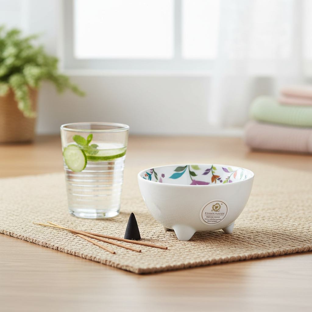 Suport din Porțelan Flora pentru Bețișoare și Conuri Parfumate - Aromandise 2