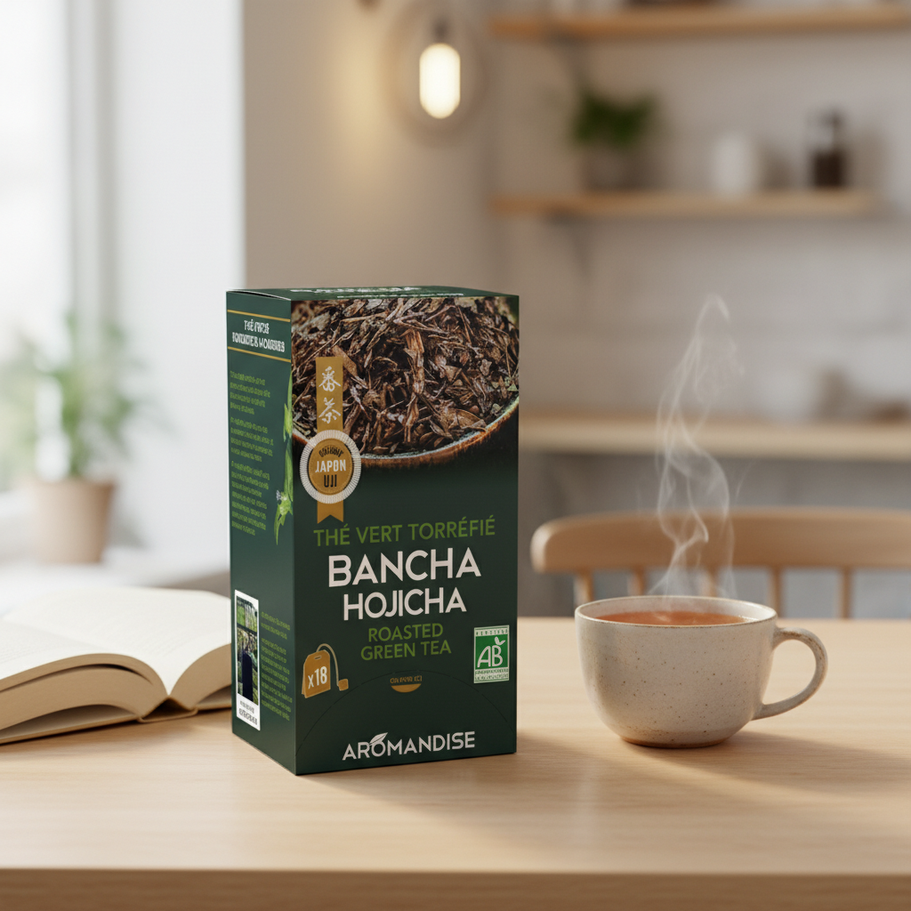 Ceai Verde Prăjit Bancha Hojicha Bio Aromandise - Gust de Nucă și Chihlimbar, Origine Japonia 36g