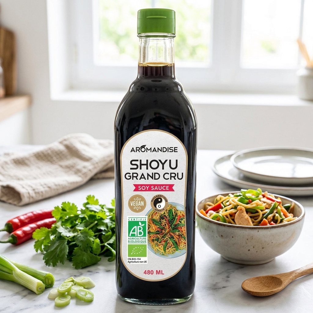Sos de soia japonez Shoyu Grand Cru bio Aromandise 480ml – Fermentat natural după metodă tradițională 2