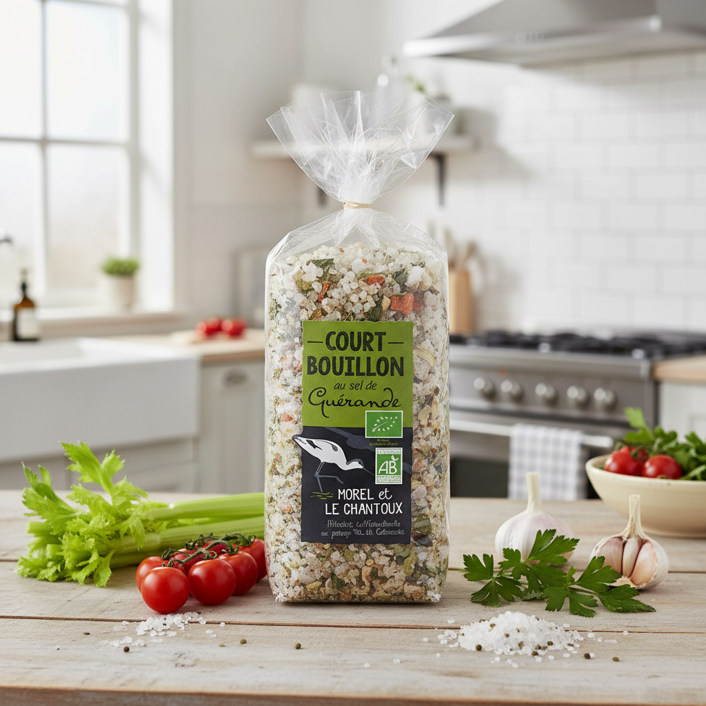 Mix Gourmet pentru Supă Court-Bouillon cu Sare de Guérande IGP și Condimente Bio Morel et Le Chantoux - 250g 2