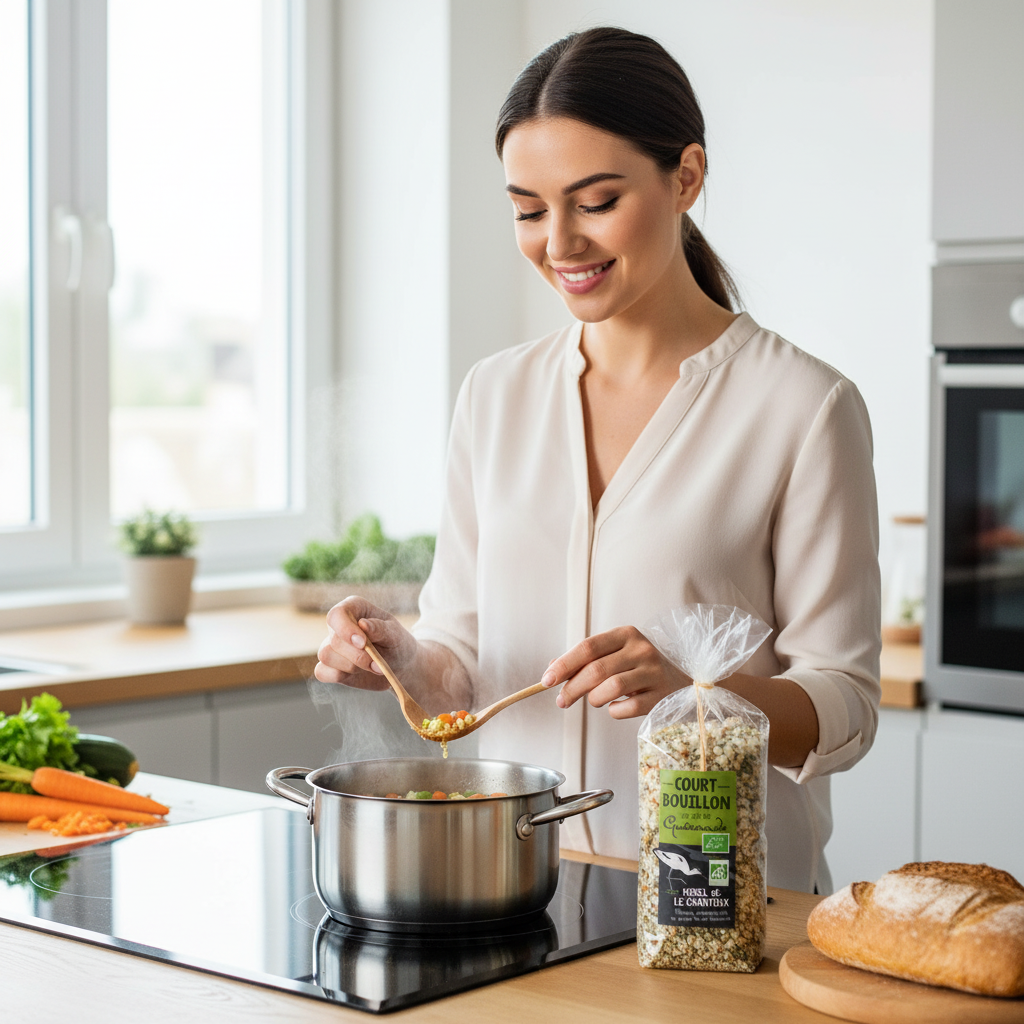 Mix Gourmet pentru Supă Court-Bouillon cu Sare de Guérande IGP și Condimente Bio Morel et Le Chantoux - 250g 3