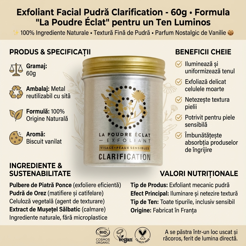 Exfoliant Facial Pudră Clarification - 60g • Formula "La Poudre Éclat" pentru un Ten Luminos 4