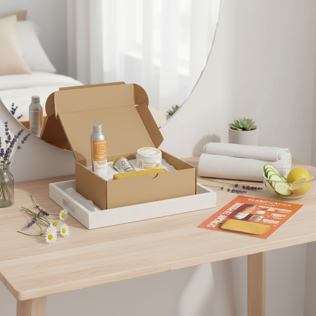 Set Cadou Bio Clarification: Gel de Duș Pudră, Exfoliant Facial și Geantă Cosmetică Sustenabilă 2