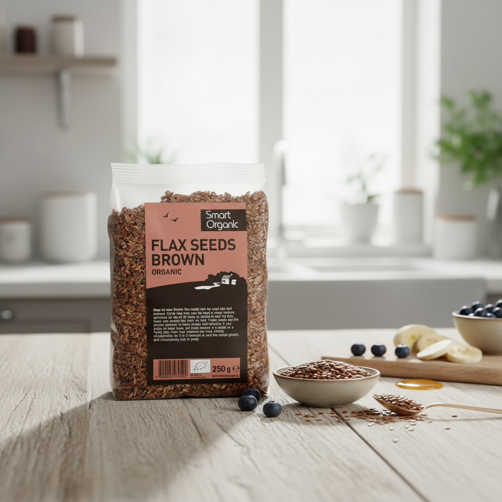 Semințe de In Maro Ecologice, Sursă de Omega-3 și Fibre, Smart Organic 250g