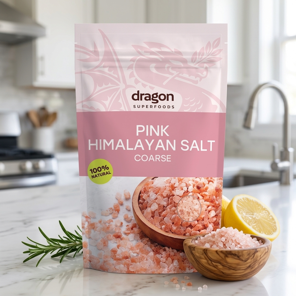 Sare Roz de Himalaya Grunjoasă Dragon Superfoods 500g - Puritate 100% Naturală Bogată în Minerale