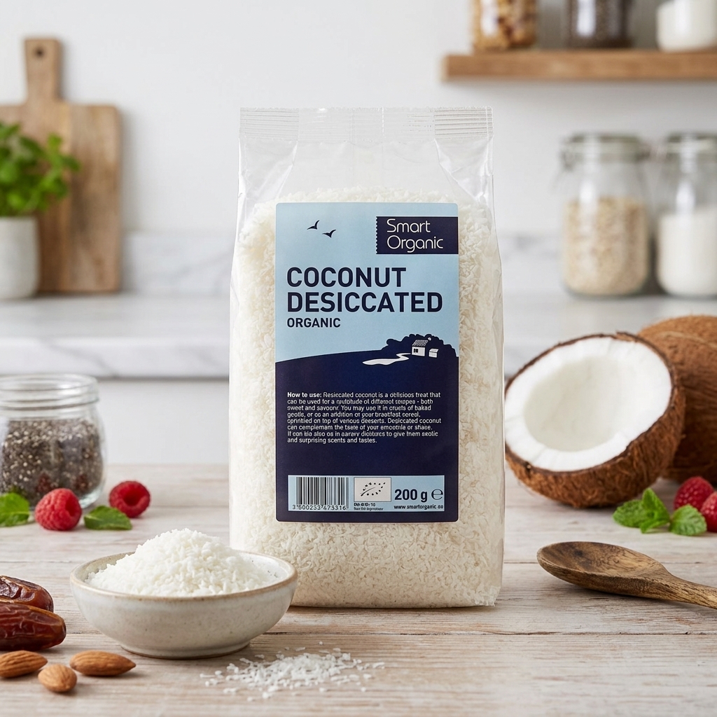 Nucă de Cocos Măcinată Bio 200g Smart Organic - Răzuită Fin pentru Deserturi și Rețete Raw-Vegan 2