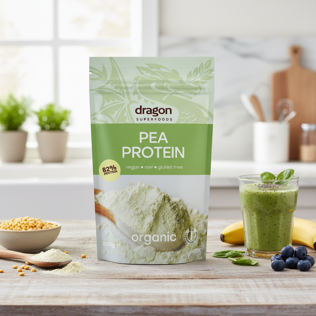 Pudră Proteică din Mazăre Galbenă Bio (82% Proteine) - Dragon Superfoods 200g 2