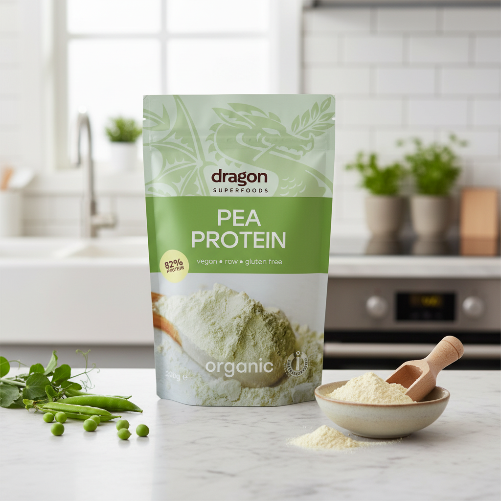 Pudră Proteică din Mazăre Galbenă Bio (82% Proteine) - Dragon Superfoods 200g