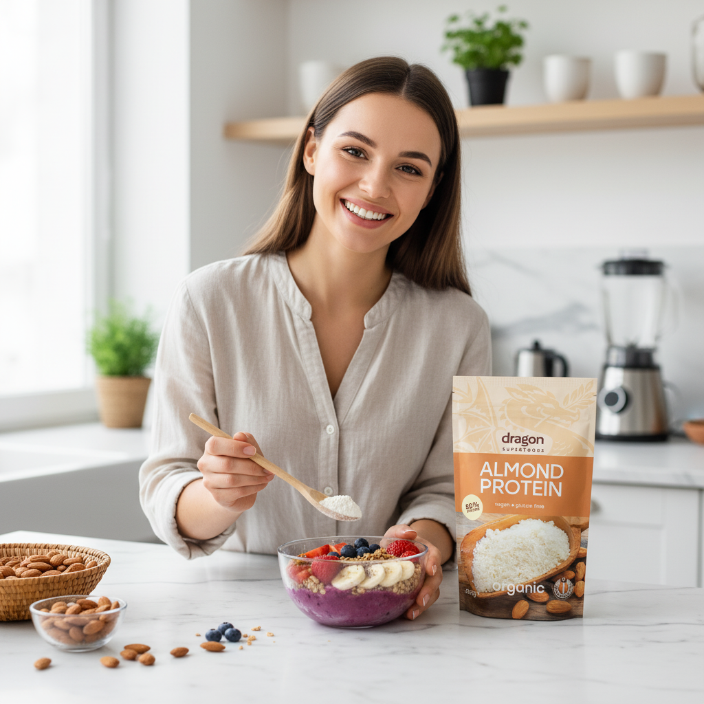 Pudră Proteică din Migdale Bio Raw 200g - Dragon Superfoods 3