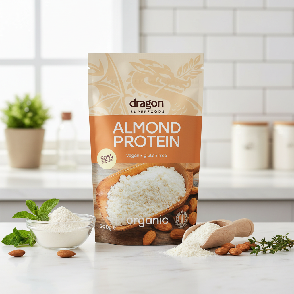 Pudră Proteică din Migdale Bio Raw 200g - Dragon Superfoods