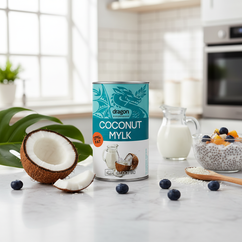 Băutură de Cocos Bio 17% Grăsime Dragon Superfoods - Alternativă Vegetală Premium 400ml 2