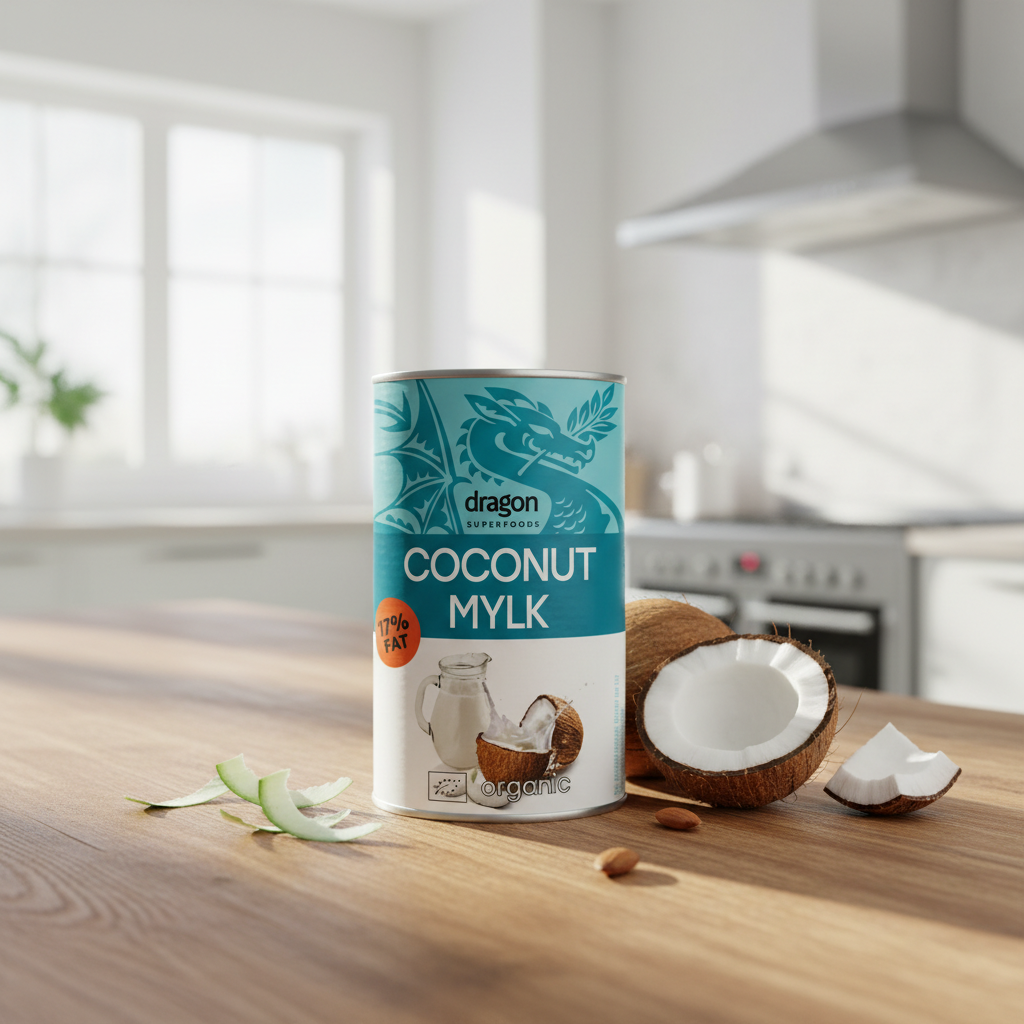 Băutură de Cocos Bio 17% Grăsime Dragon Superfoods - Alternativă Vegetală Premium 400ml
