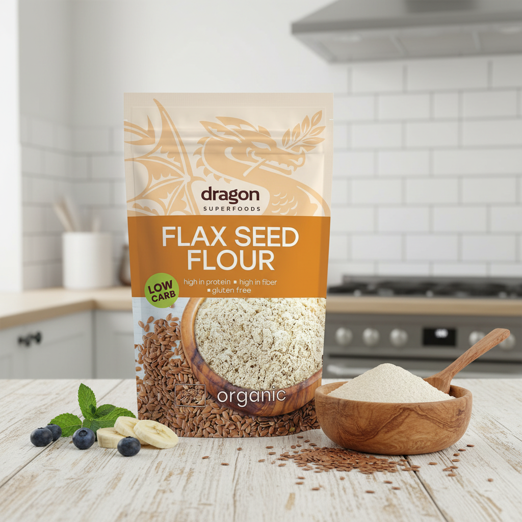 Făină de Semințe de In Bio Fără Gluten 200g - Dragon Superfoods