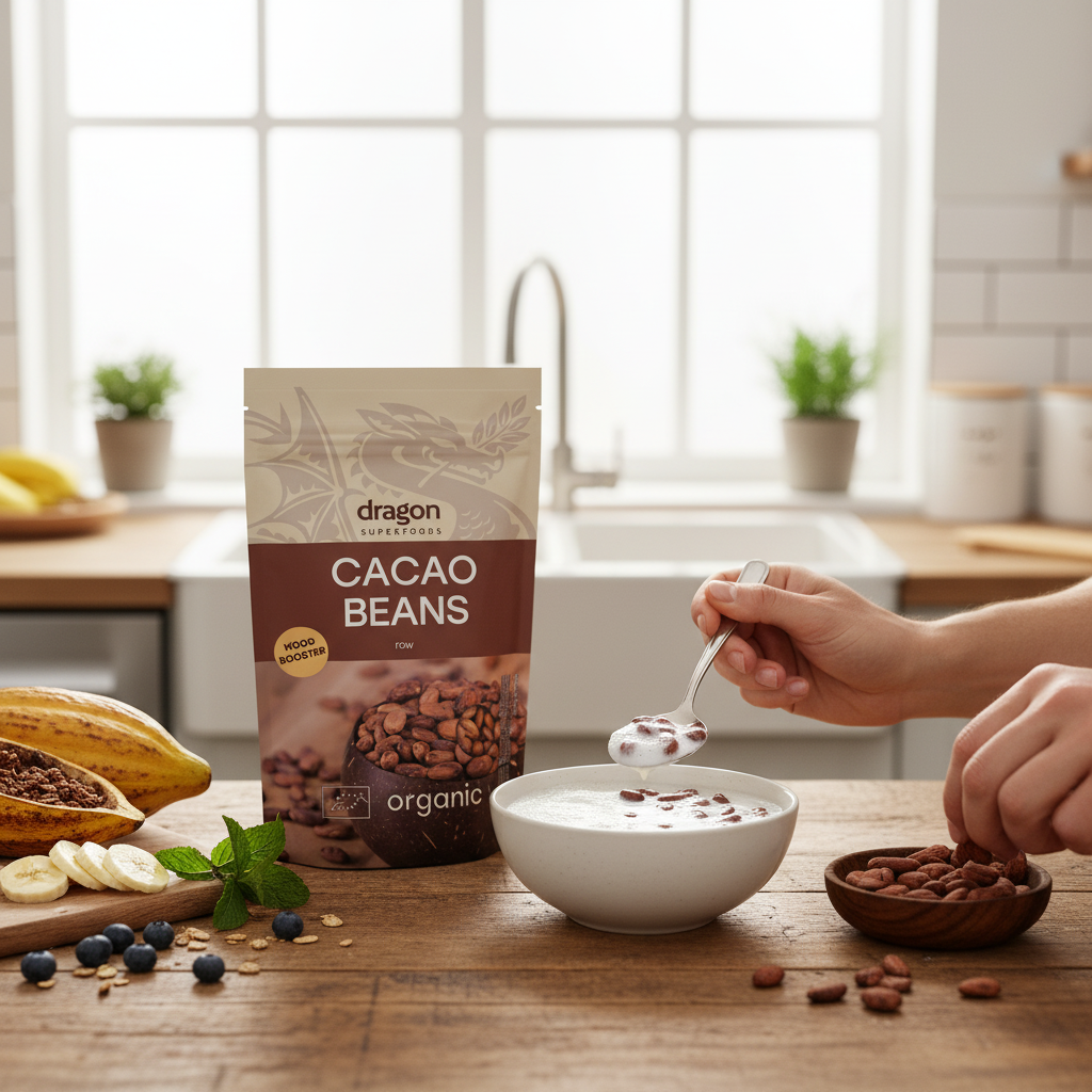 Boabe de Cacao Criollo Întregi Bio Raw – Superaliment Antioxidant & Mood Booster 200g Dragon Superfoods 2