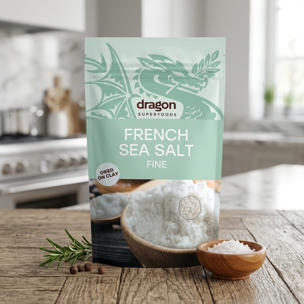 Sare Celtica Fina Dragon Superfoods 500g - Sare Pura de Mare Franceza Nerafinata