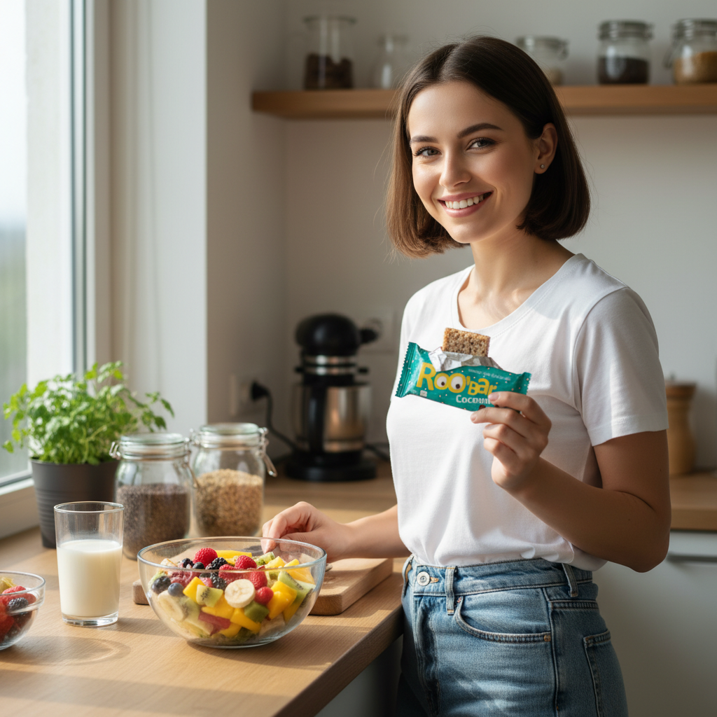 Baton Raw Vegan cu Cocos și Chia Roobar - Snack Bio Energizant 30g 3