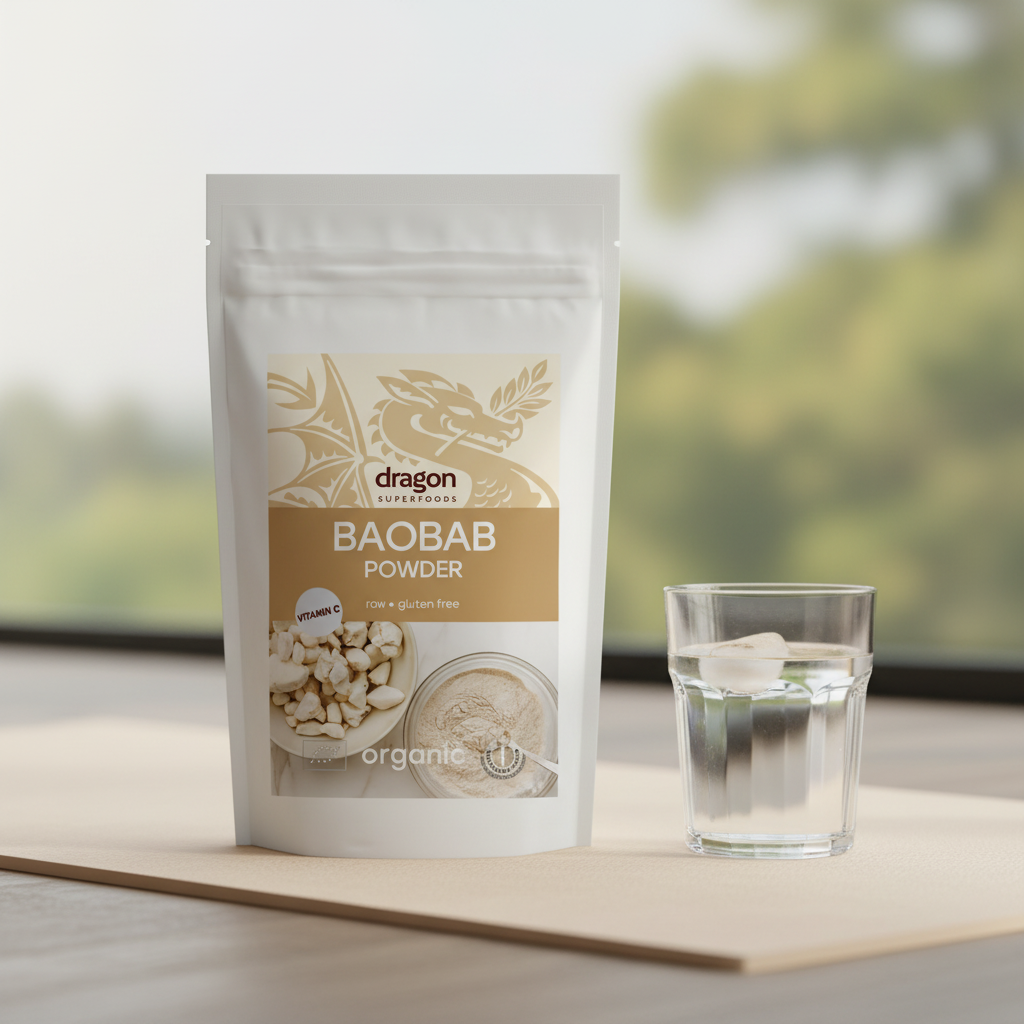 Pulbere de Baobab Bio Raw 100g Dragon Superfoods - Superaliment African Bogat în Vitamina C