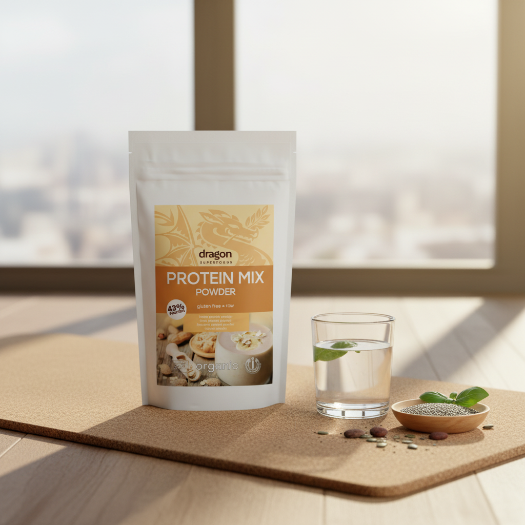Mix Proteic Bio Raw cu Cacao și Semințe - Dragon Superfoods, 200g - Sursă Vegană de Energie