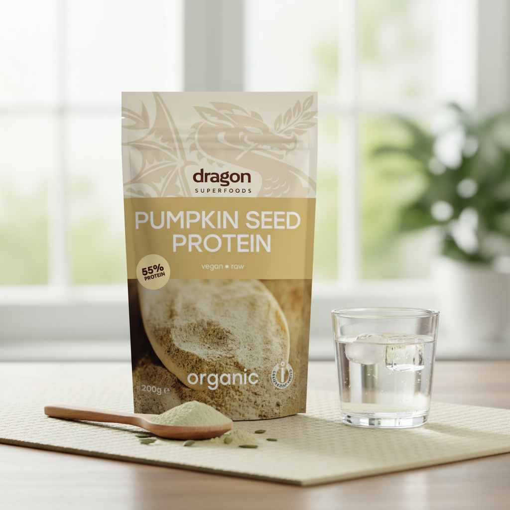 Pudră Proteică Bio din Semințe de Dovleac Raw (66% Proteină) – Dragon Superfoods 200g