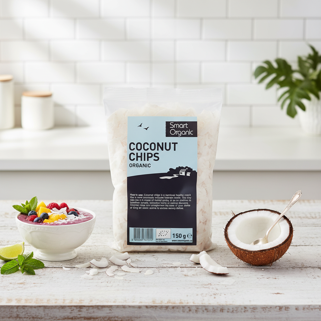 Chipsuri de Cocos Bio Raw - Gust Tropical Autentic din Sri Lanka - Smart Organic 150g 2