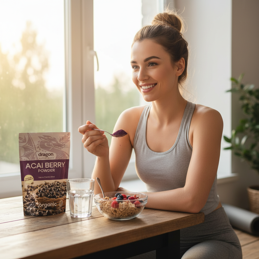 Acai Pulbere Bio Organică Raw 75g - Dragon Superfoods | Superaliment Antioxidant pentru Energie și Vitalitate 3