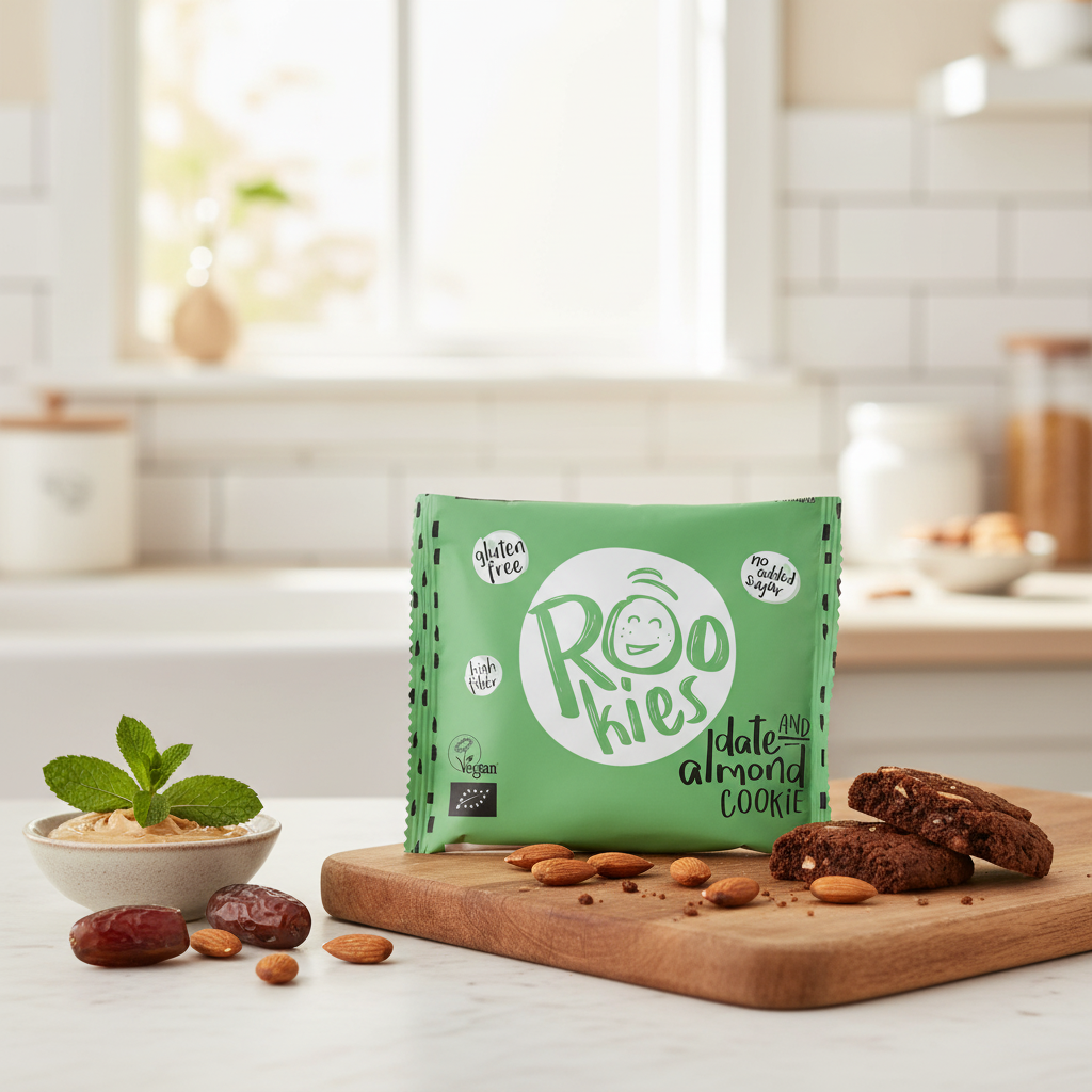 Rookies - Cookie Bio cu Migdale și Curmale, Fără Gluten 40g - Gustare Vegană 2