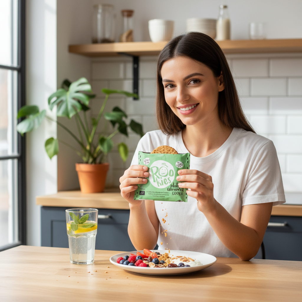 Rookies - Cookie Bio cu Migdale și Curmale, Fără Gluten 40g - Gustare Vegană 3
