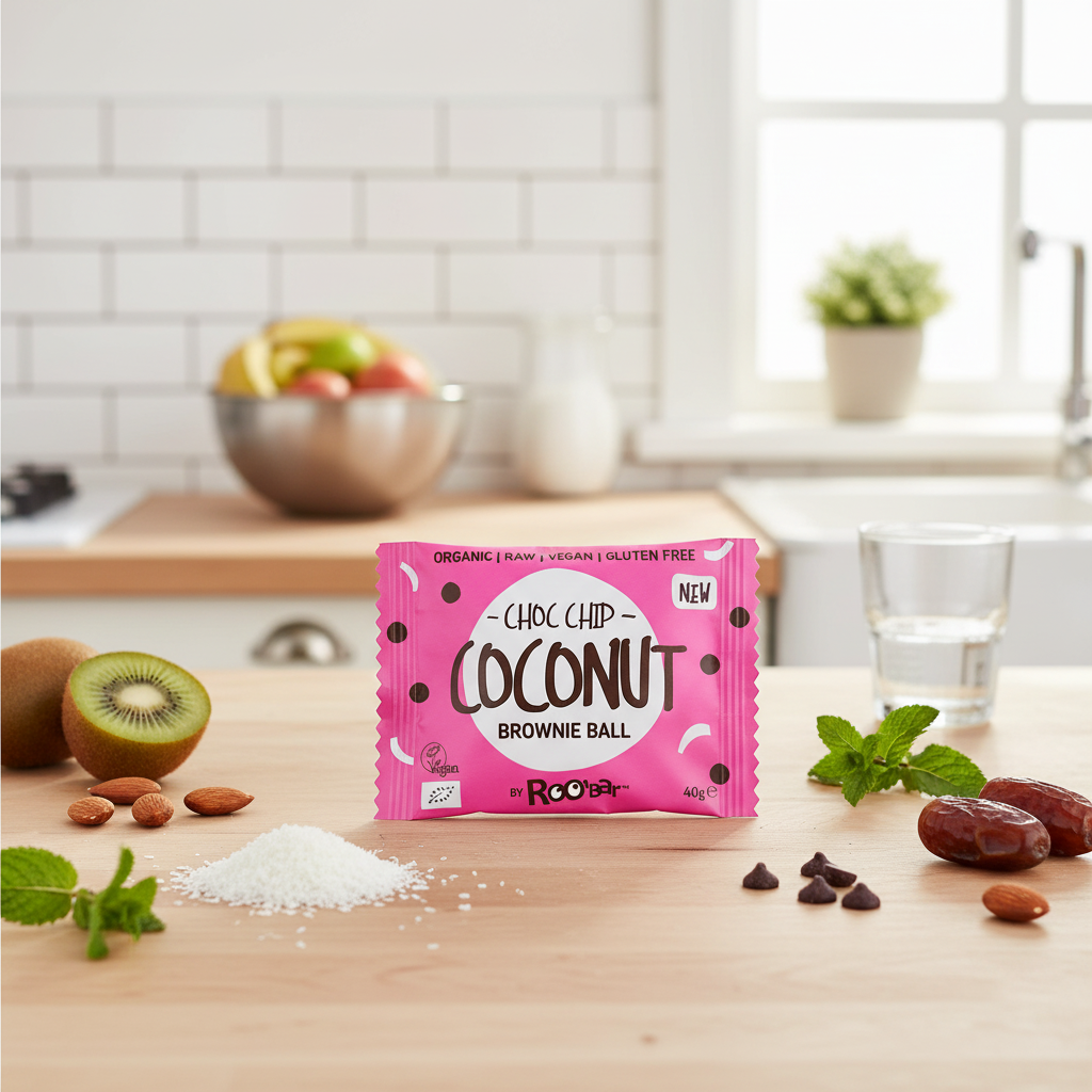 Biluță Brownie cu Cocos și Ciocolată Bio - Roobar, 40g | Gustare Raw Vegan Fără Gluten 2