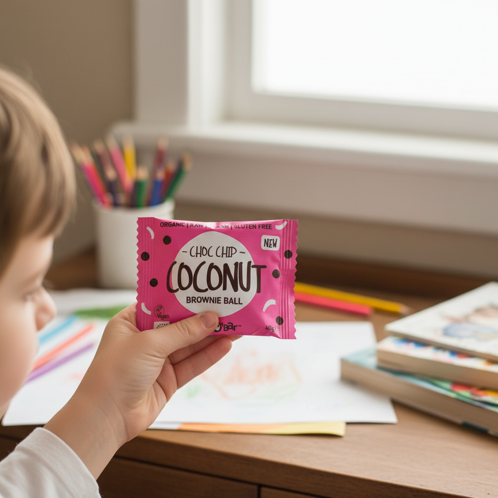 Biluță Brownie cu Cocos și Ciocolată Bio - Roobar, 40g | Gustare Raw Vegan Fără Gluten