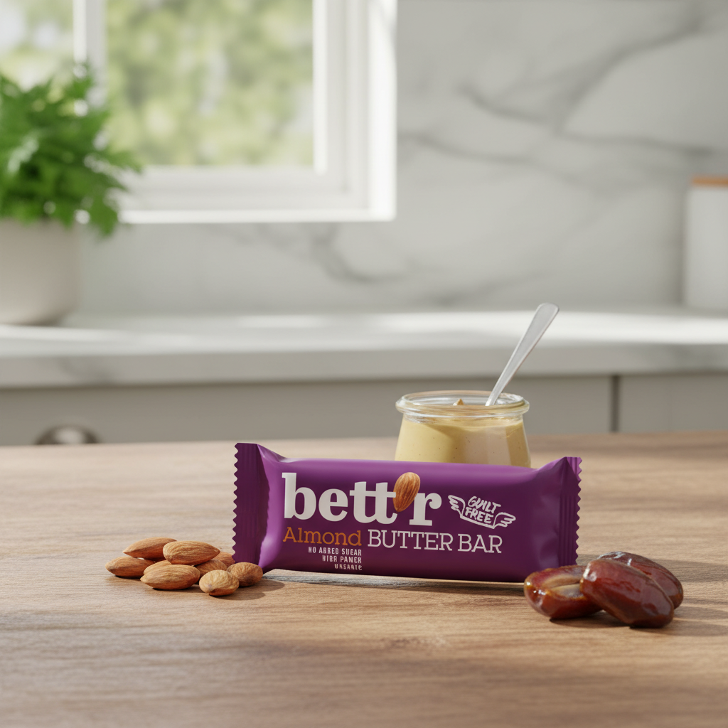 Baton Energetic Bio cu Cremă de Migdale Bettr, 30g - Gustare Fără Zahăr Adăugat