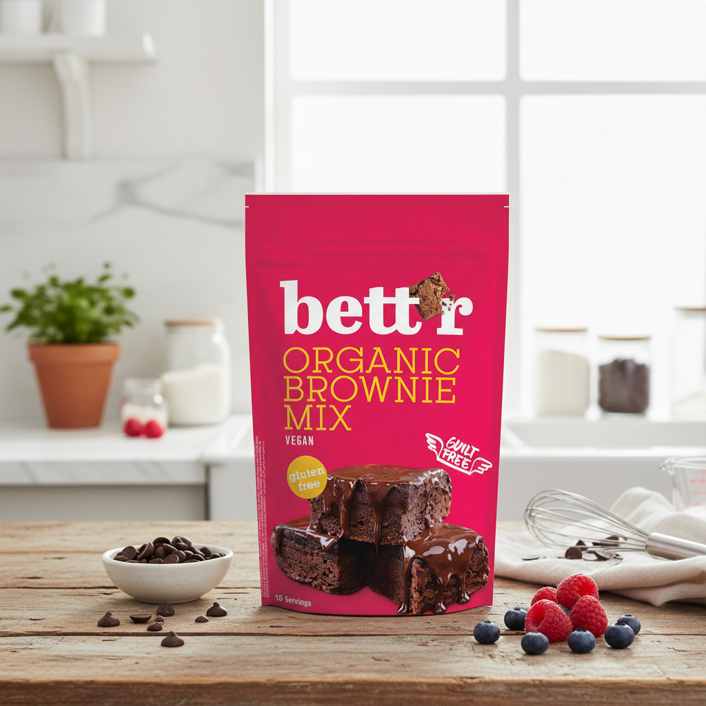 Mix Bio pentru Brownie Fără Gluten Bettr 400g - Desert Rapid cu Zahăr de Cocos 2