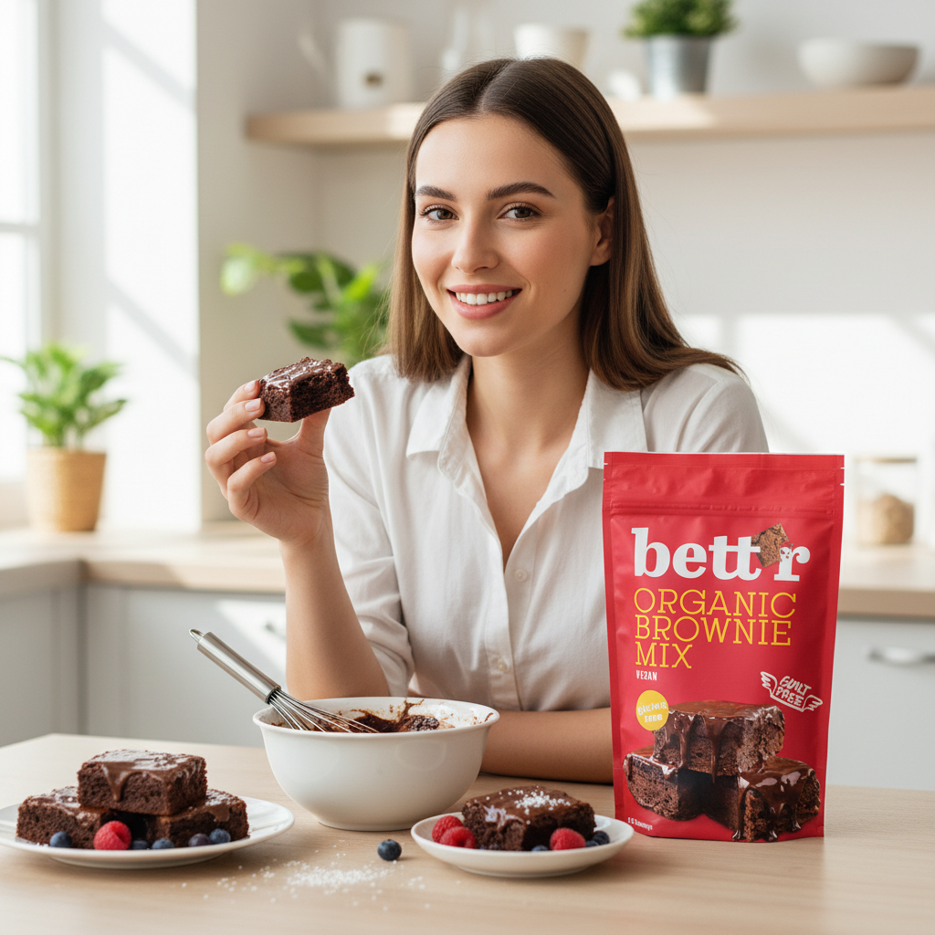 Mix Bio pentru Brownie Fără Gluten Bettr 400g - Desert Rapid cu Zahăr de Cocos 3