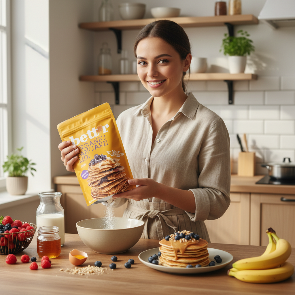 Mix Bio pentru Clătite Fără Gluten și Bogat în Proteine Bettr 400g 3
