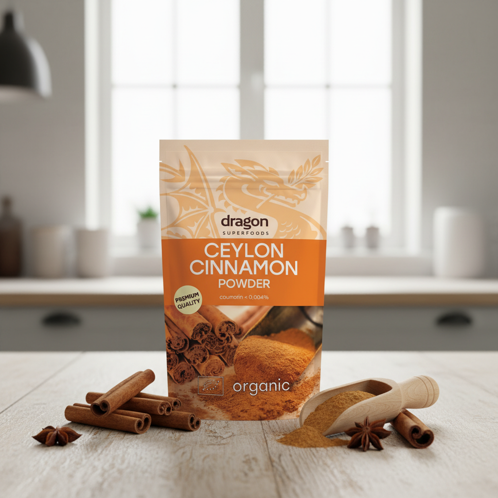 Scorțișoară Ceylon Autentică Pudră Bio 150g Dragon Superfoods - Aromă Fină și Puritate Premium