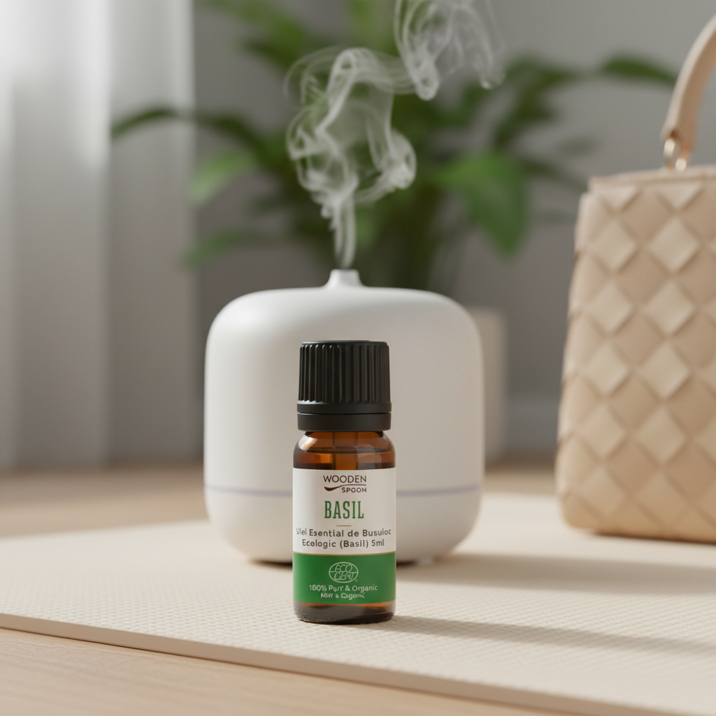 Ulei Esențial de Busuioc Ecologic (Basil) 5ml - Wooden Spoon - 100% Pur & Organic