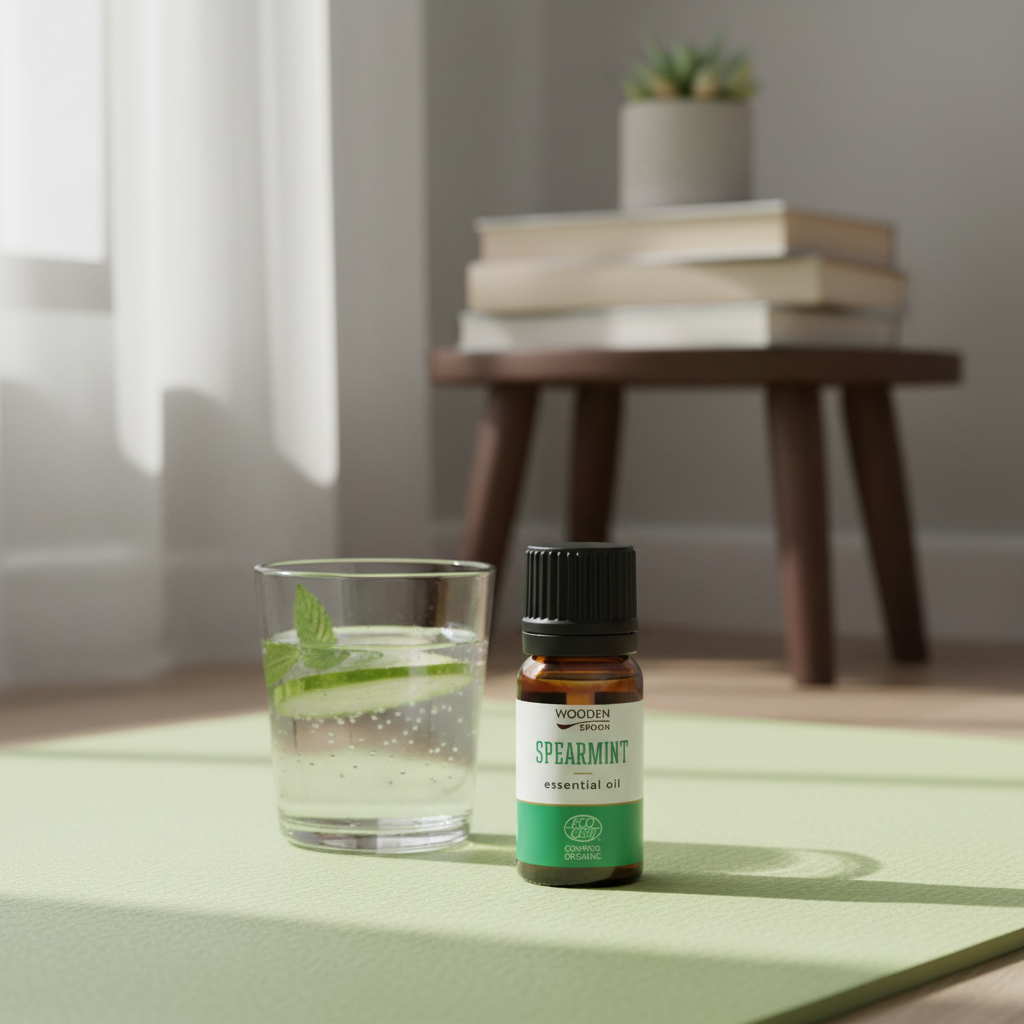 Ulei Esențial de Mentă Creață (Spearmint) Ecologic, 100% Pur, 5ml - Wooden Spoon 2