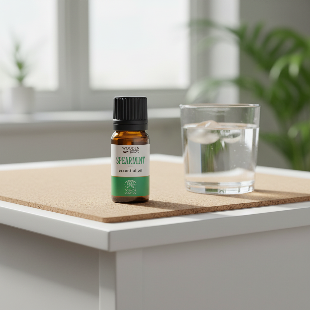 Ulei Esențial de Mentă Creață (Spearmint) Ecologic, 100% Pur, 5ml - Wooden Spoon