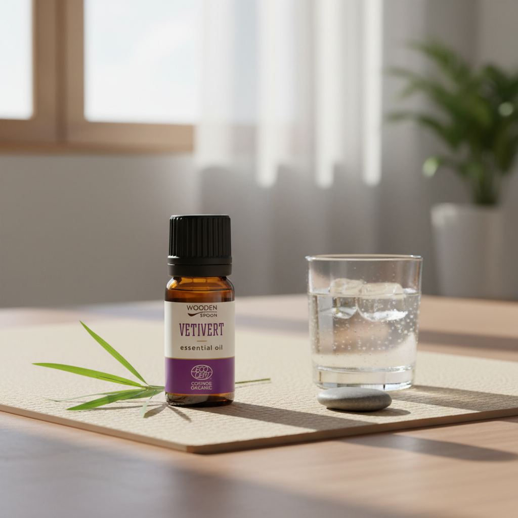 Ulei Esențial de Vetiver Bio, Certificat COSMOS Organic, 5ml - Wooden Spoon
