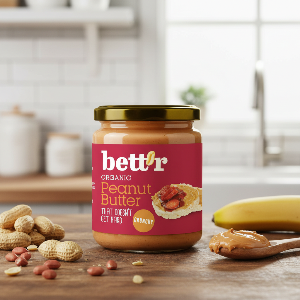 Cremă de Arahide Crunchy Bio Bettr 250g - Unt de Arahide Crocant Natural