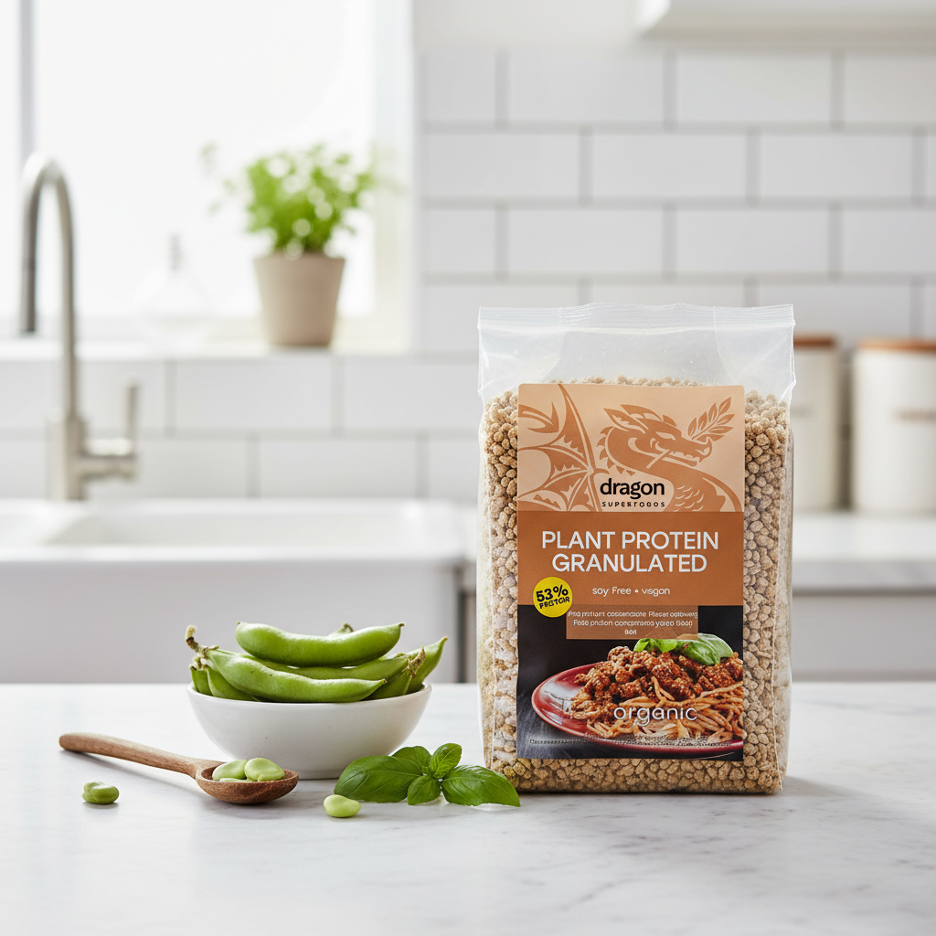 Granule Vegane Proteice Bio din Mazăre și Faba - Dragon Superfoods 200g