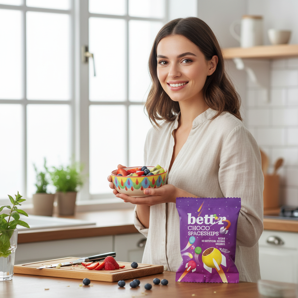 Bomboane Vegane de Ciocolată Choco Spaceships Bio, Bettr, 70g 3